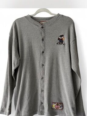 Warner Bros. Looney Tunes Gray Cardigan with Taz Embroidered